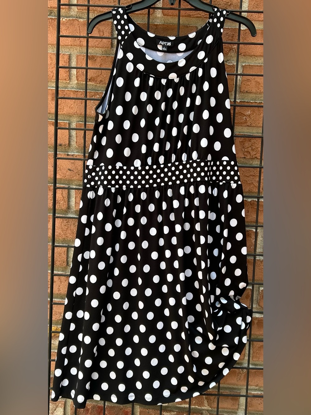 Apt. 9 Black and White Polka Dot Sleeveless Midi